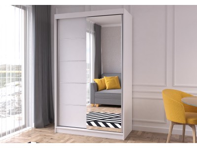 Гардероб с плъзгащи врати NEOMI 05 (корпус бял/лице бял)